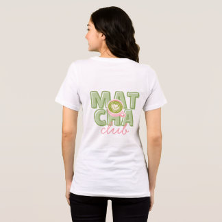 Matcha Club Green & Pink Aesthetic Cute Back Print Tri-Blend Shirt