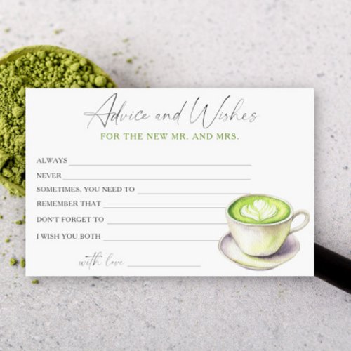 Matcha Cup Bridal Shower Advice and Wishes