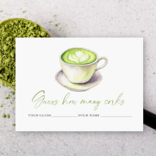 Matcha cup How many corks bridal game Enclosure Card