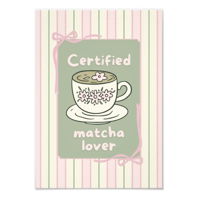 Matcha drink poster wall art  (Front)
