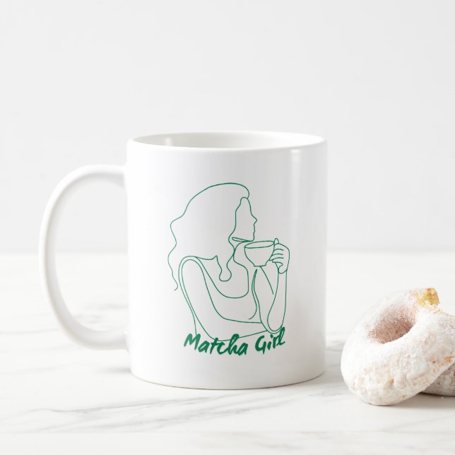 MATCHA GIRL GIFT, Matcha Mug , Mug gift (With Donut)