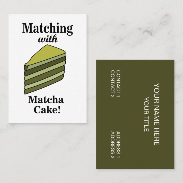 Matcha Green Cake Food  Business Card (Front/Back)