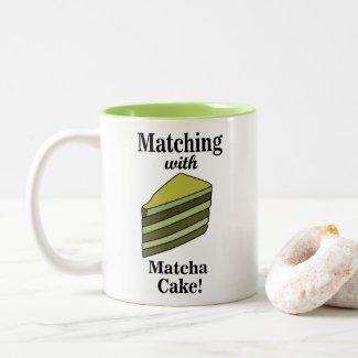 Matcha Green Cake Funny Two-Tone Coffee Mug