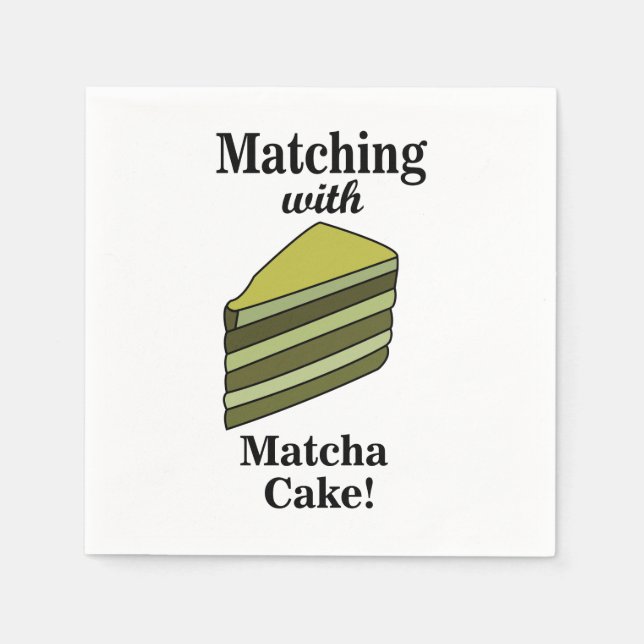 Matcha Green Cake Party Napkins (Front)