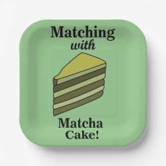 Matcha Green Cake Party Paper Plates