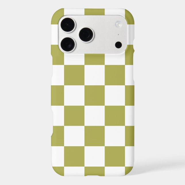 Matcha Green Retro Check Case-Mate iPhone Case (Back)