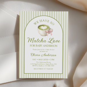 Matcha Green Tea Baby Shower Invitation