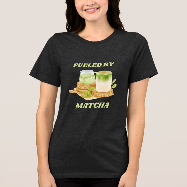 Matcha Green Tea Bubble Tea Lover Tri-Blend Shirt (Front)