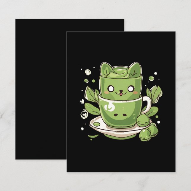 matcha green tea enclosure card (Front/Back)
