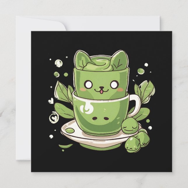 matcha green tea invitation (Front)