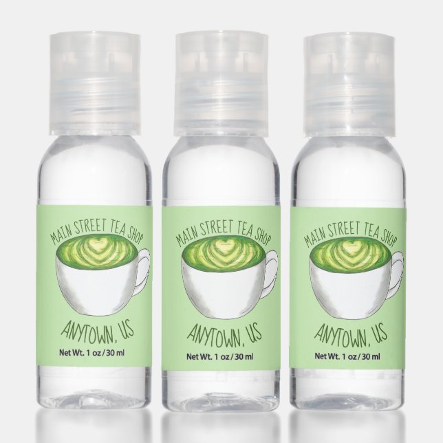 Matcha Green Tea Latte Barista Coffee Shop Café Hand Sanitizer (Set)