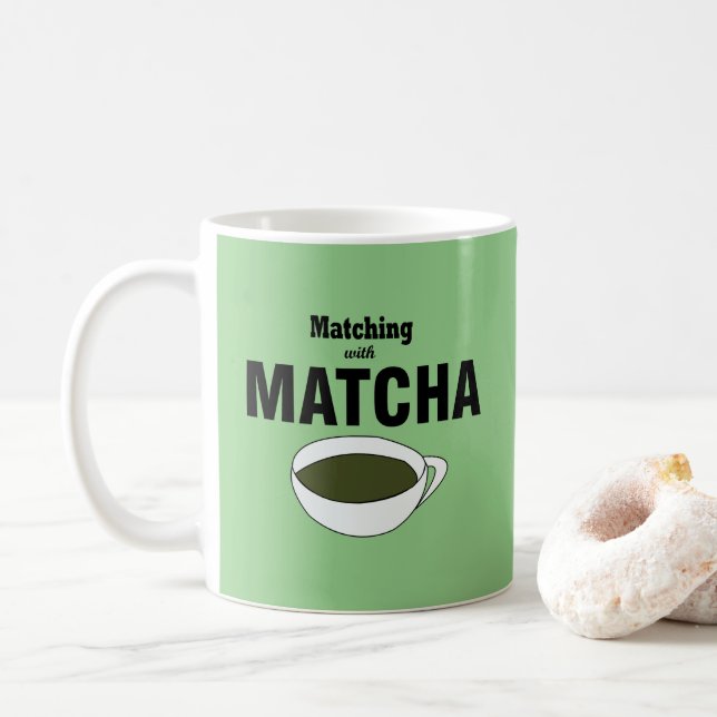 Matcha Green Tea Lover Coffee Mug (With Donut)