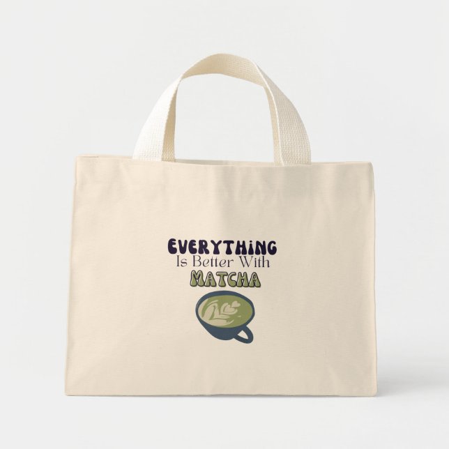Matcha Green Tea  Mini Tote Bag (Front)