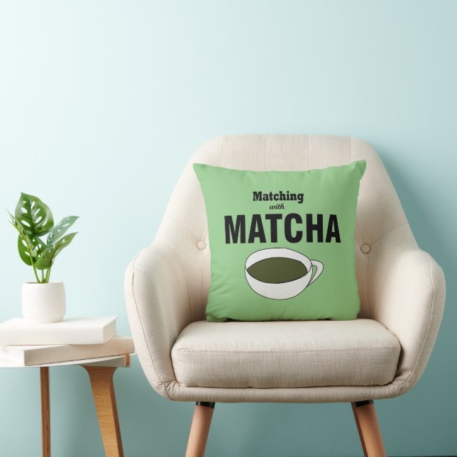 Matcha Green Tea  Throw Pillow (Chair)