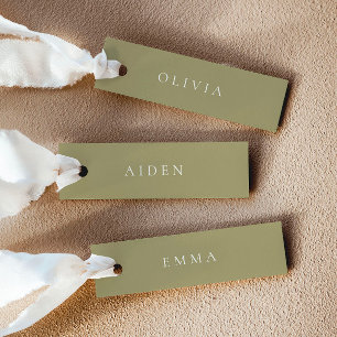 Matcha Green Wedding Name Place Cards