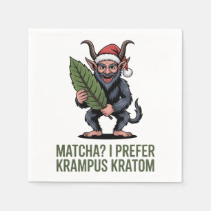 Matcha? I Prefer Krampus Kratom Funny Christmas  Napkins