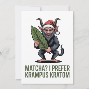 Matcha? I Prefer Krampus Kratom Funny Christmas Thank You Card