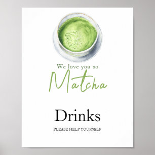 Matcha Latte Baby shower - Drinks Poster
