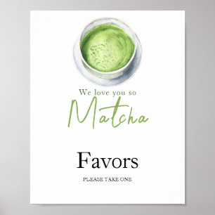 Matcha Latte Baby shower - Please take one favors Poster