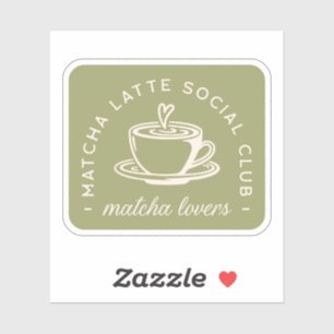 Matcha latte lovers girlies club green aesthetic sticker