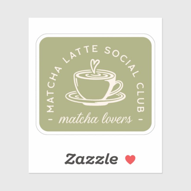 Matcha latte lovers girlies club green aesthetic sticker (Sheet)