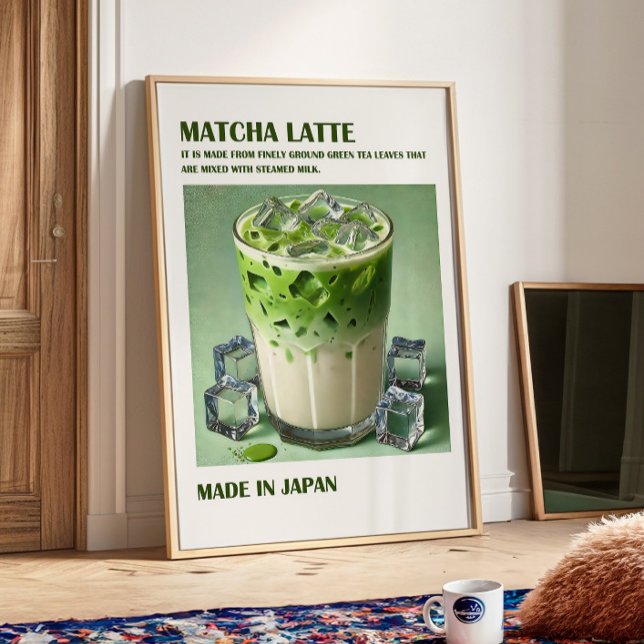 Matcha Latte Print, Matcha Trendy Wall Poster (Matcha Latte)