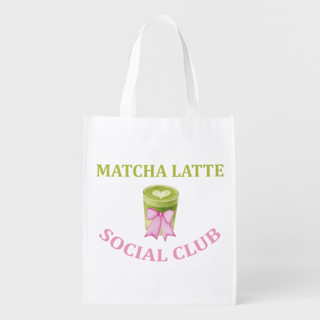 MATCHA LATTE SOCIAL CLUB GROCERY BAG (Front)
