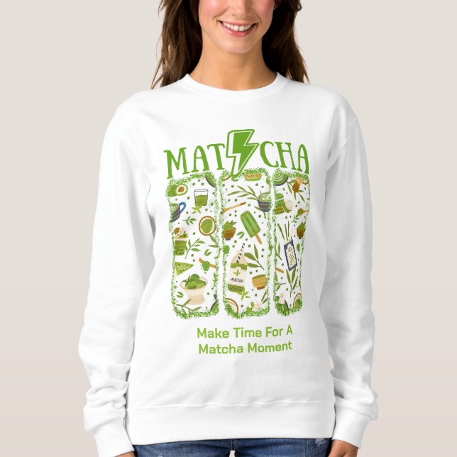 MATCHA Lightning Bolt Brush Stroke Sweatshirt (Front)