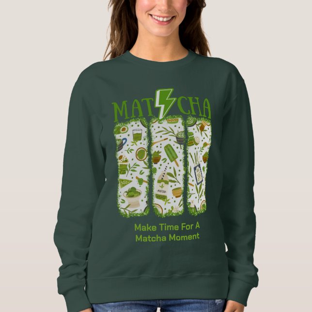 MATCHA Lightning Bolt Brush Stroke Sweatshirt (Front)