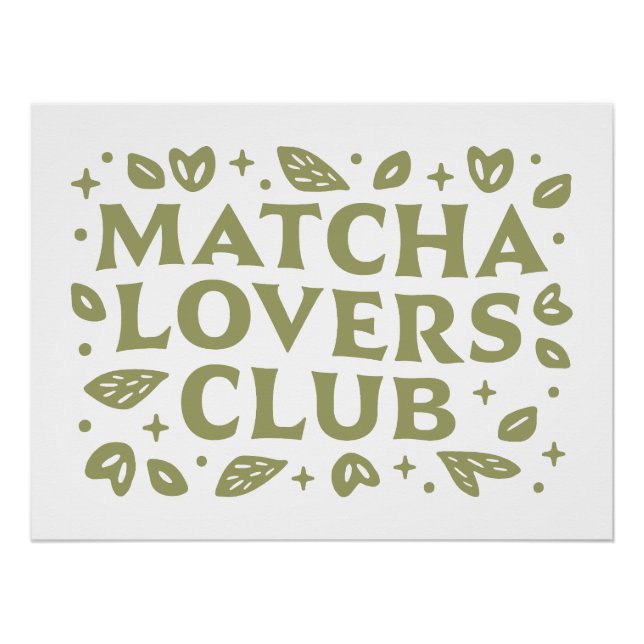 Matcha lovers club aesthetic poster (Front)