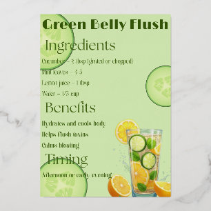 Matcha Mint Detox  Foil Invitation
