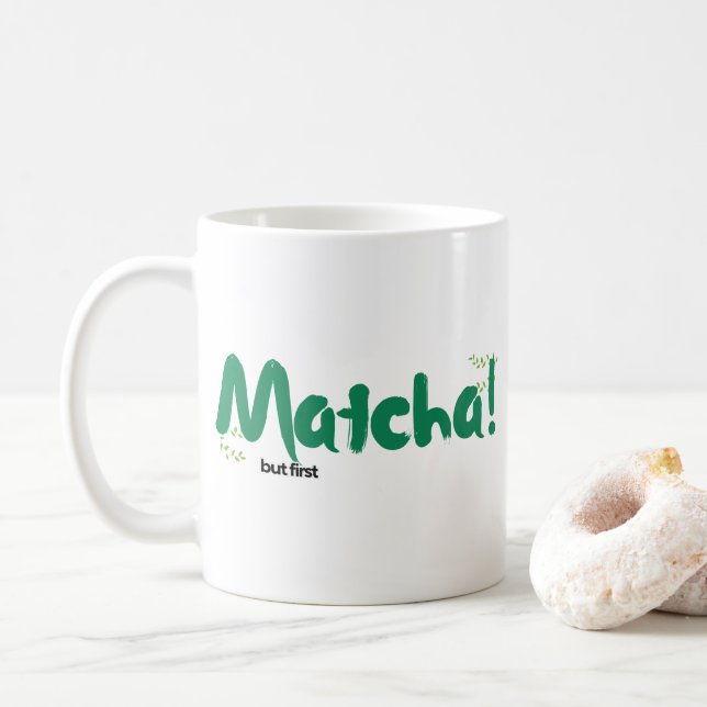 Matcha Mug  , Matcha Addict gift , Matcha Lover  (With Donut)