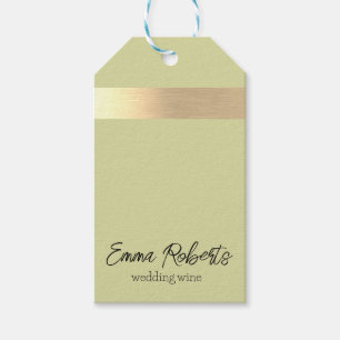 Matcha Powder Green Pink Gold Foil Rustic Faux Gift Tags