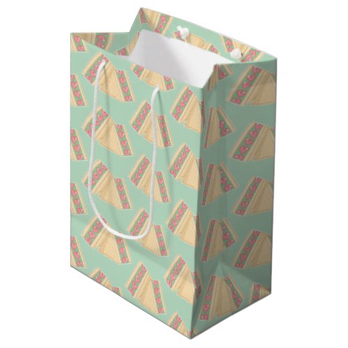 Matcha Strawberry Sandwich Pattern Medium Gift Bag