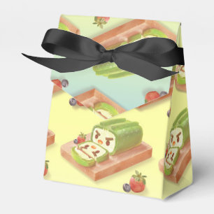 Matcha Swiss Roll: Iron T Green Tea Cake Art Favor Boxes