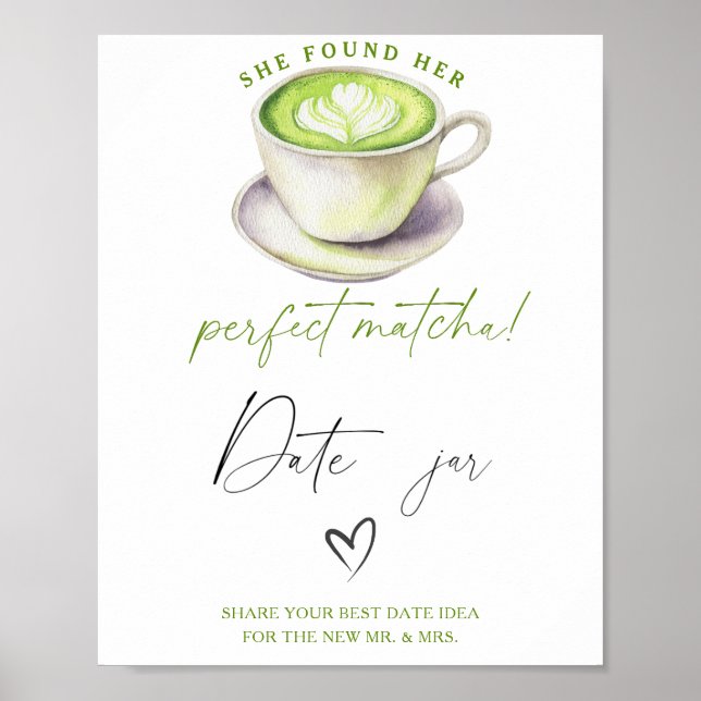 Matcha tea bridal shower Date night ideas Poster (Front)