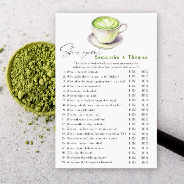 Matcha tea bridal shower Shoe game (Creator Uploaded)