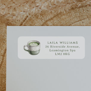 Matcha tea sage green baby shower label