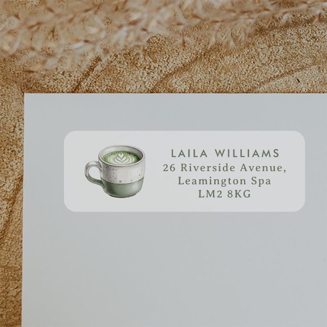 Matcha tea sage green baby shower label (Creator Uploaded)
