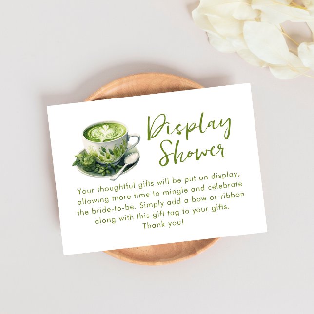 Matcha Tea Themed Display Shower Bridal Shower Enclosure Card (Creator Uploaded)