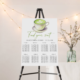 Matcha tea Wedding seating chart Foam Board