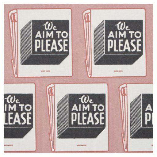 matchbook cover We Aim to Please Fabric