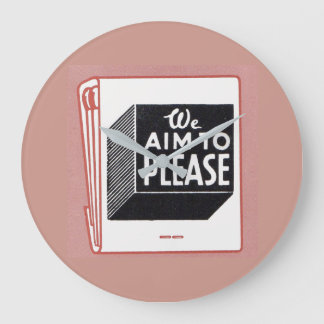 matchbook cover We Aim to Please Large Clock