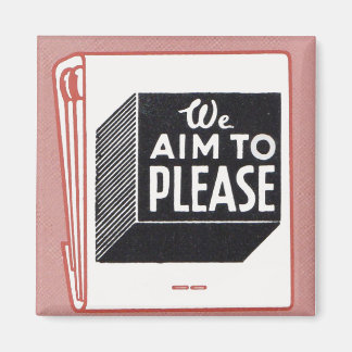 matchbook cover We Aim to Please Magnet