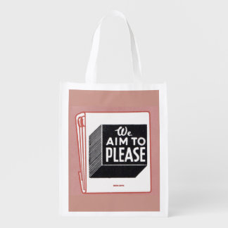 matchbook cover We Aim to Please Reusable Grocery Bag