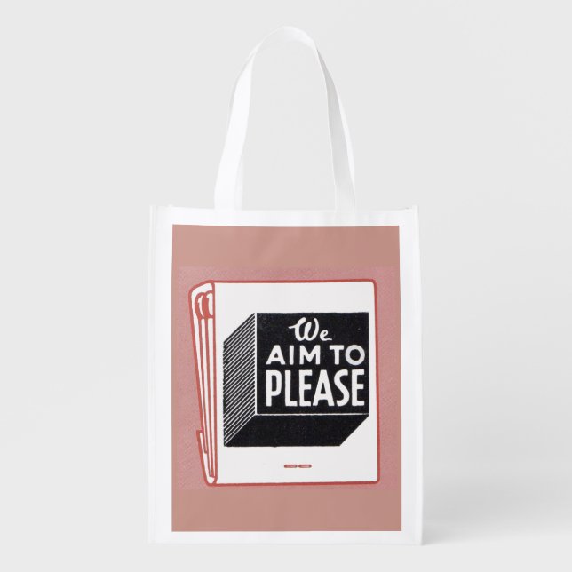 matchbook cover We Aim to Please Reusable Grocery Bag (Front)