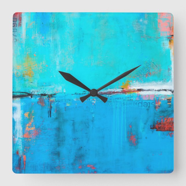 Matchbox Blues 5 Square Wall Clock (Front)