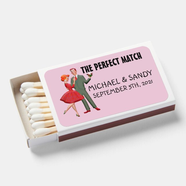 Matchbox MATCHBOXES "PERFECT MATCH" WEDDING FAVORS (Front Open)