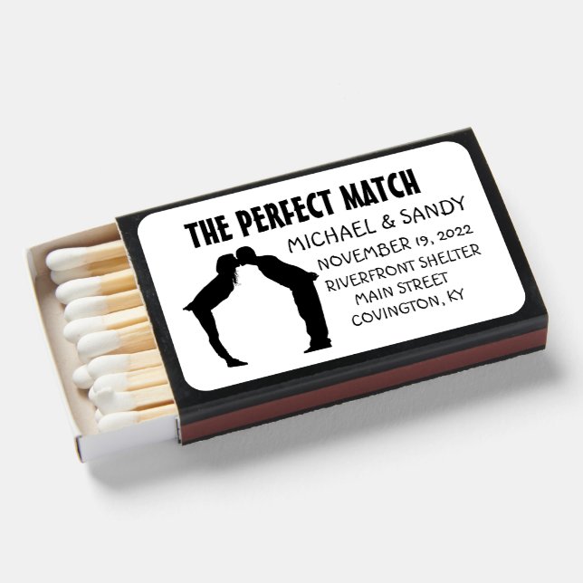 Matchbox MATCHBOXES "PERFECT MATCH" WEDDING FAVORS (Front Open)