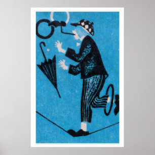 Matchbox Wall Art Vintage Circus Clown Graphic